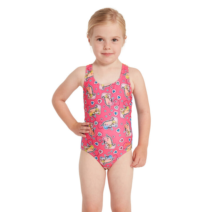 Zoggs Little Dino Tot Girls Actionback