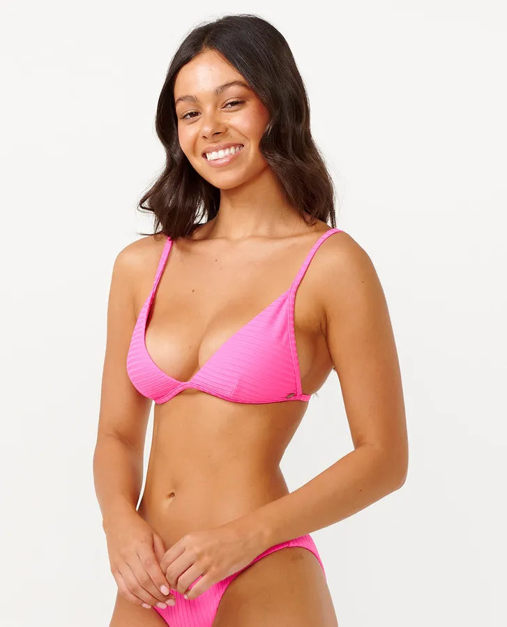 Rip Curl - Premium Surf Fixed Triangle Bikini Top Hot Pink