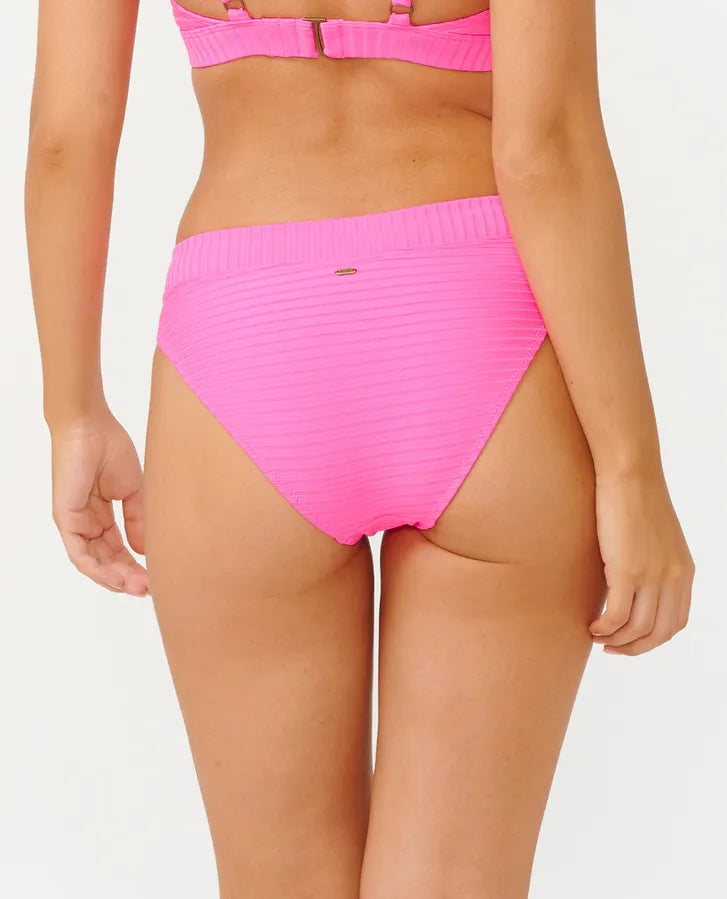 Rip Curl Premium Surf Full Coverage Bikini Bottom Hot Pink