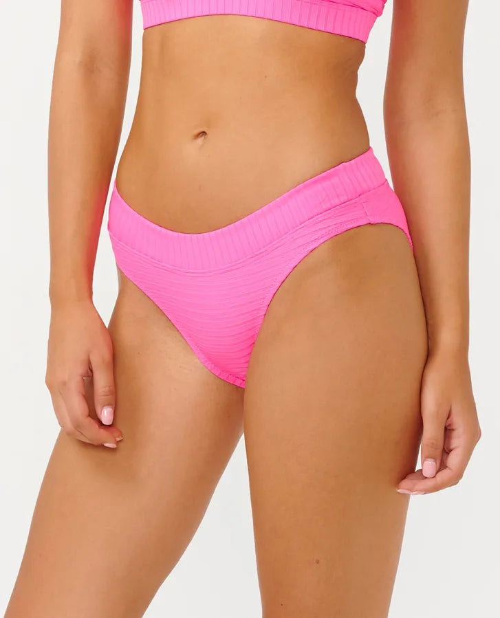 Rip Curl Premium Surf Full Coverage Bikini Bottom Hot Pink