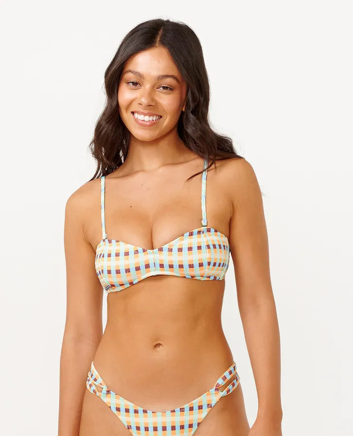 Rip Curl Lottie Check Bandeau Bikini Top