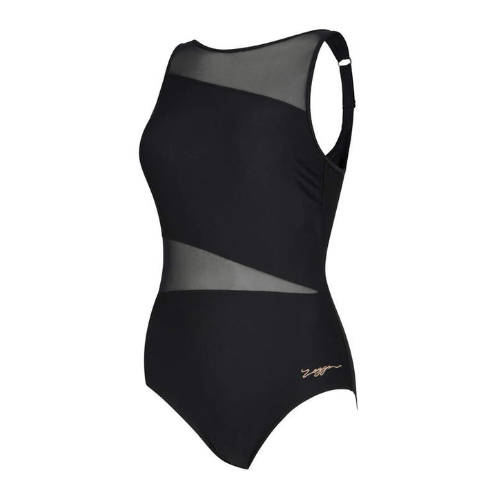 Zoggs Womens Mesh V Back Black