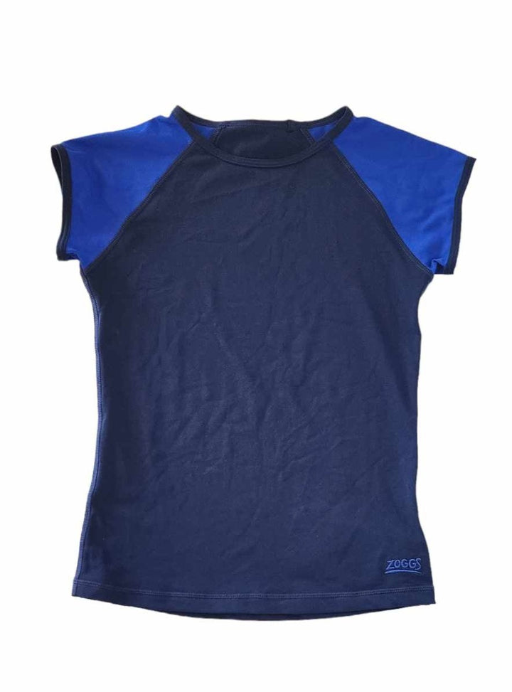 Zoggs Girls Navy Blue Short Sleeve Sun Top