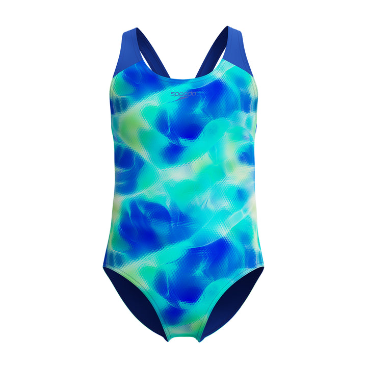 Speedo Junior Girls Allover Print Splashback One Piece