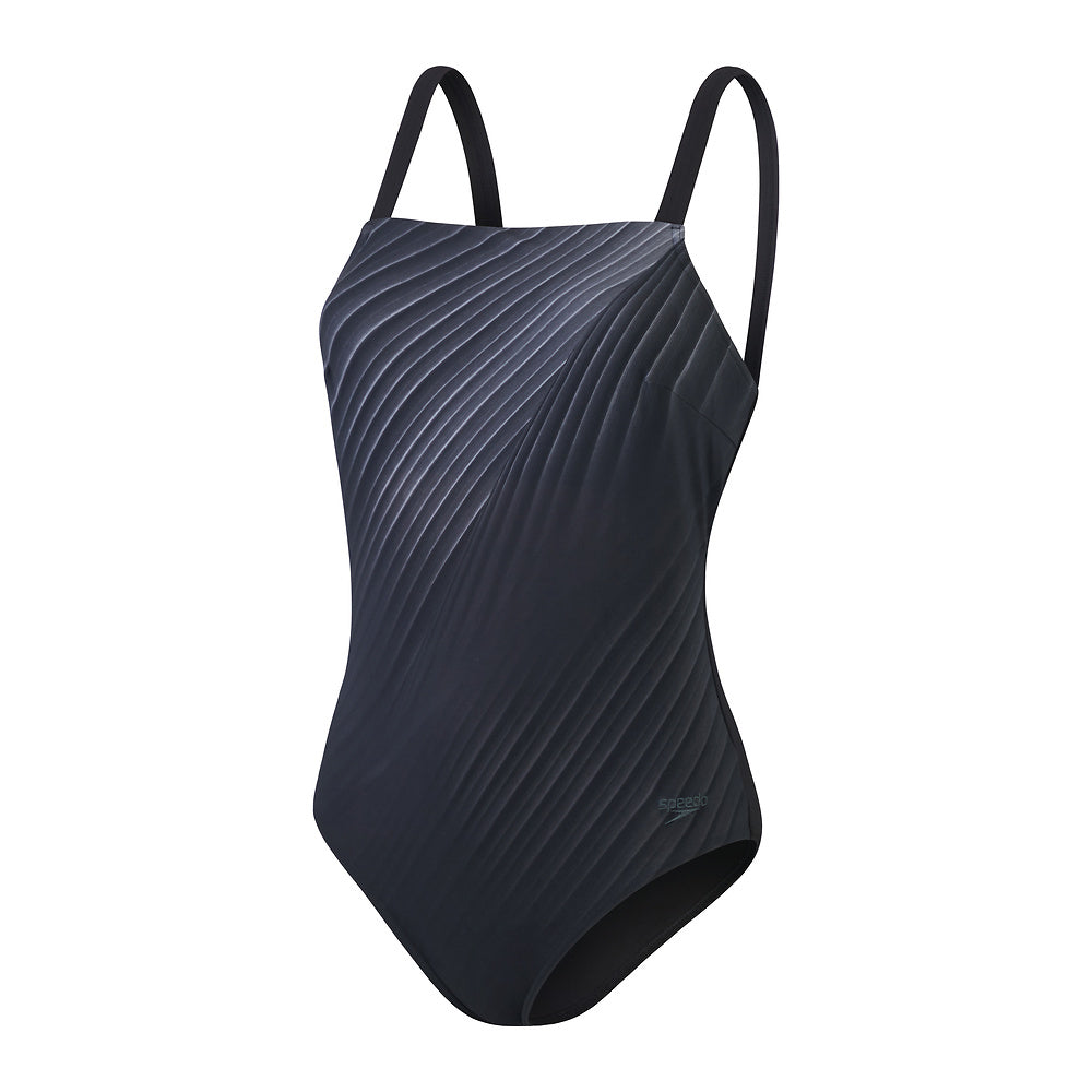 Speedo Womens Amberglow Shaping One Piece - Black/Usa Charcoal/White