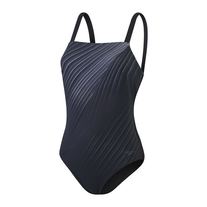 Speedo Womens Amberglow Shaping One Piece - Black/Usa Charcoal/White