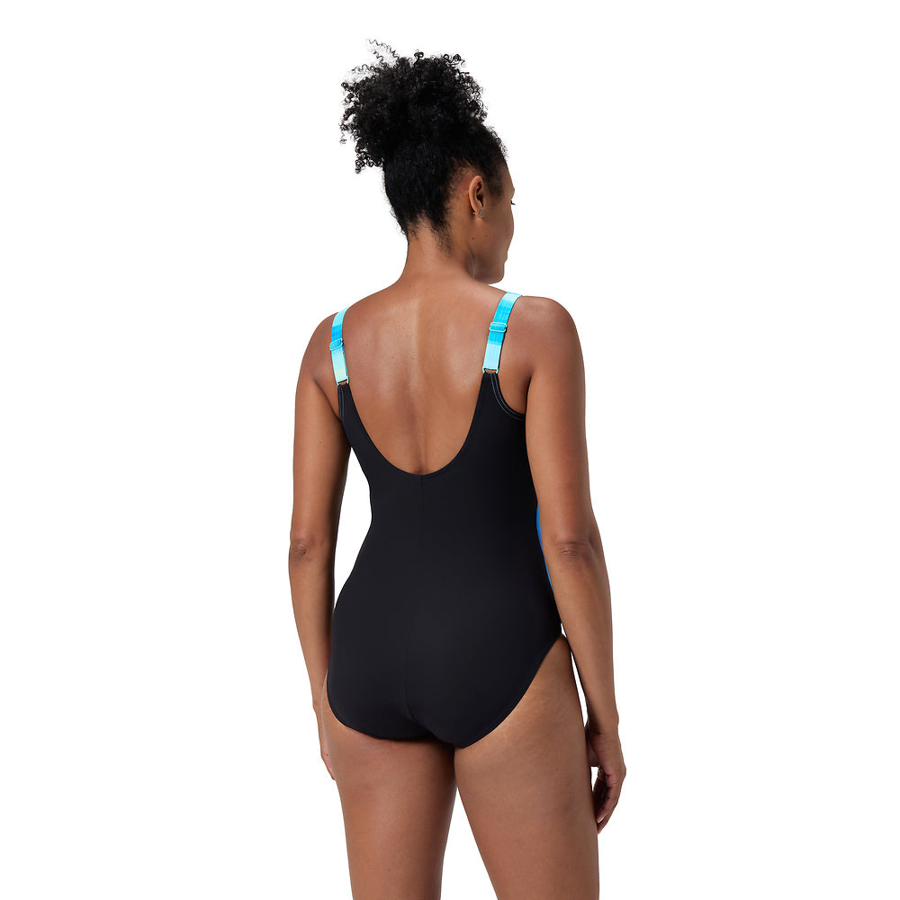 Speedo Womens Shaping Square LunaLustre One Piece - Arctic Glass