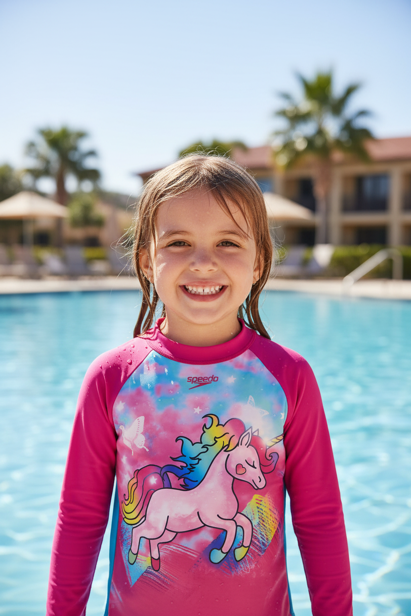 Speedo Tot Girls Unicorn Rash Top