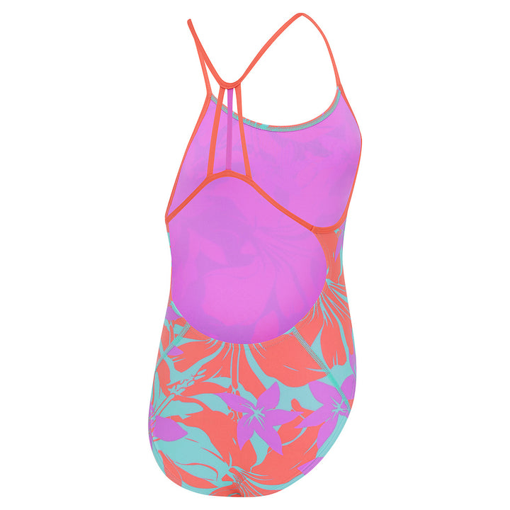 Speedo Kaluna Floral Girls Lane Line Back