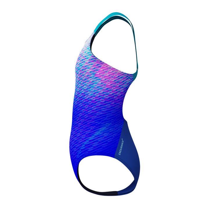 Speedo Junior Girls Print Placement Powerback One Piece