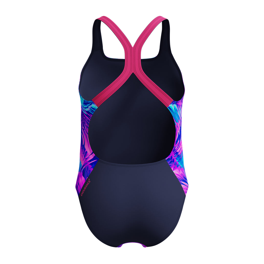 Speedo Junior Girls Allover Print Powerback One Piece