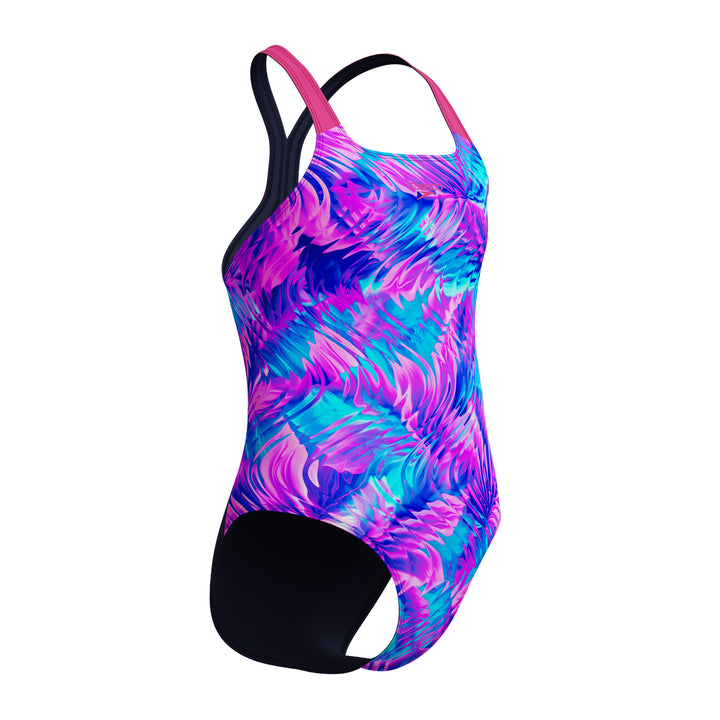Speedo Junior Girls Allover Print Powerback One Piece