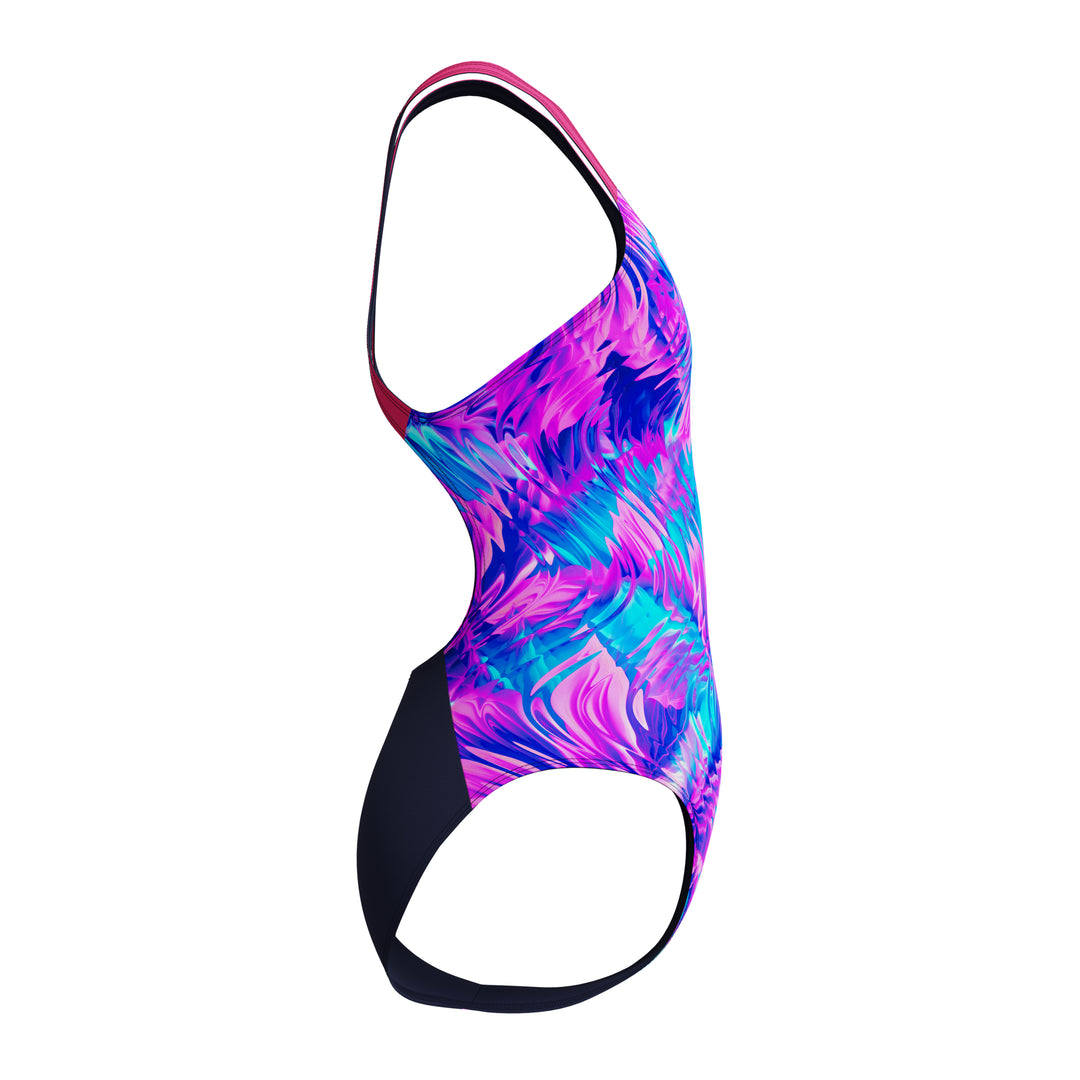 Speedo Junior Girls Allover Print Powerback One Piece
