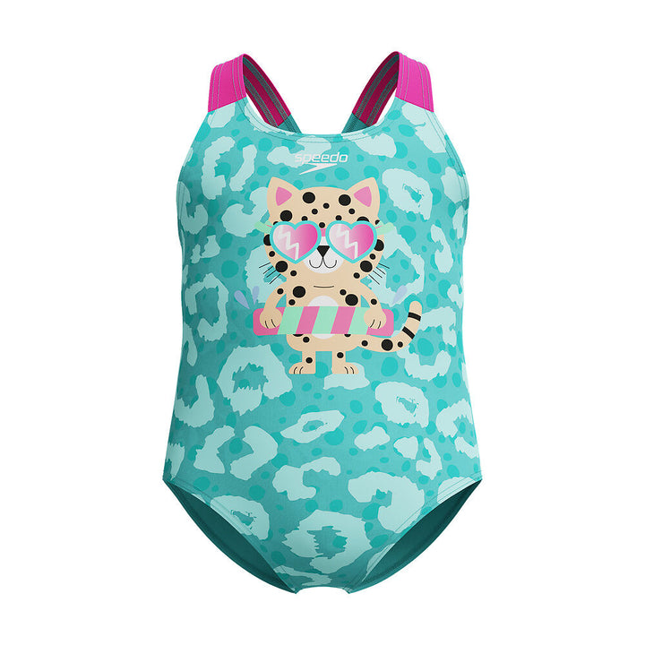 Speedo Tots Cheetah Girl Swimsuit One Piece
