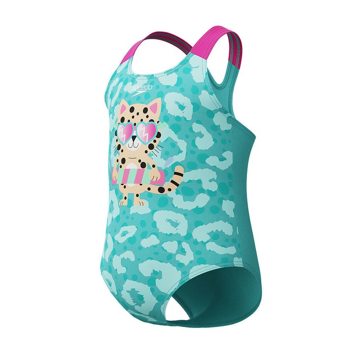 Speedo Tots Cheetah Girl Swimsuit One Piece