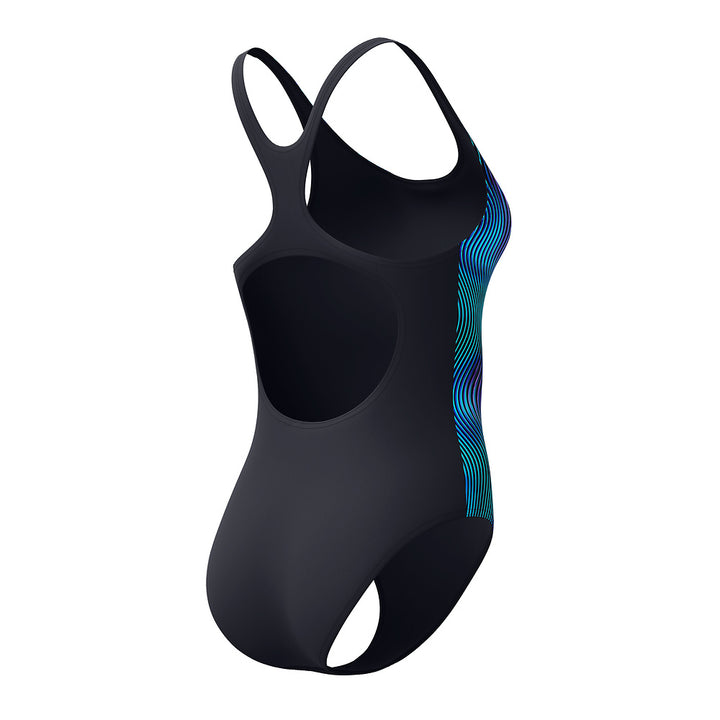 Speedo Womens Engineered Print Butterfly Back One Piece - Anthracite