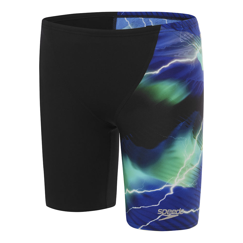 Speedo Boys Lightning V-cut Jammer - Black/Beautiful Blue/Aquarium/Fake Green