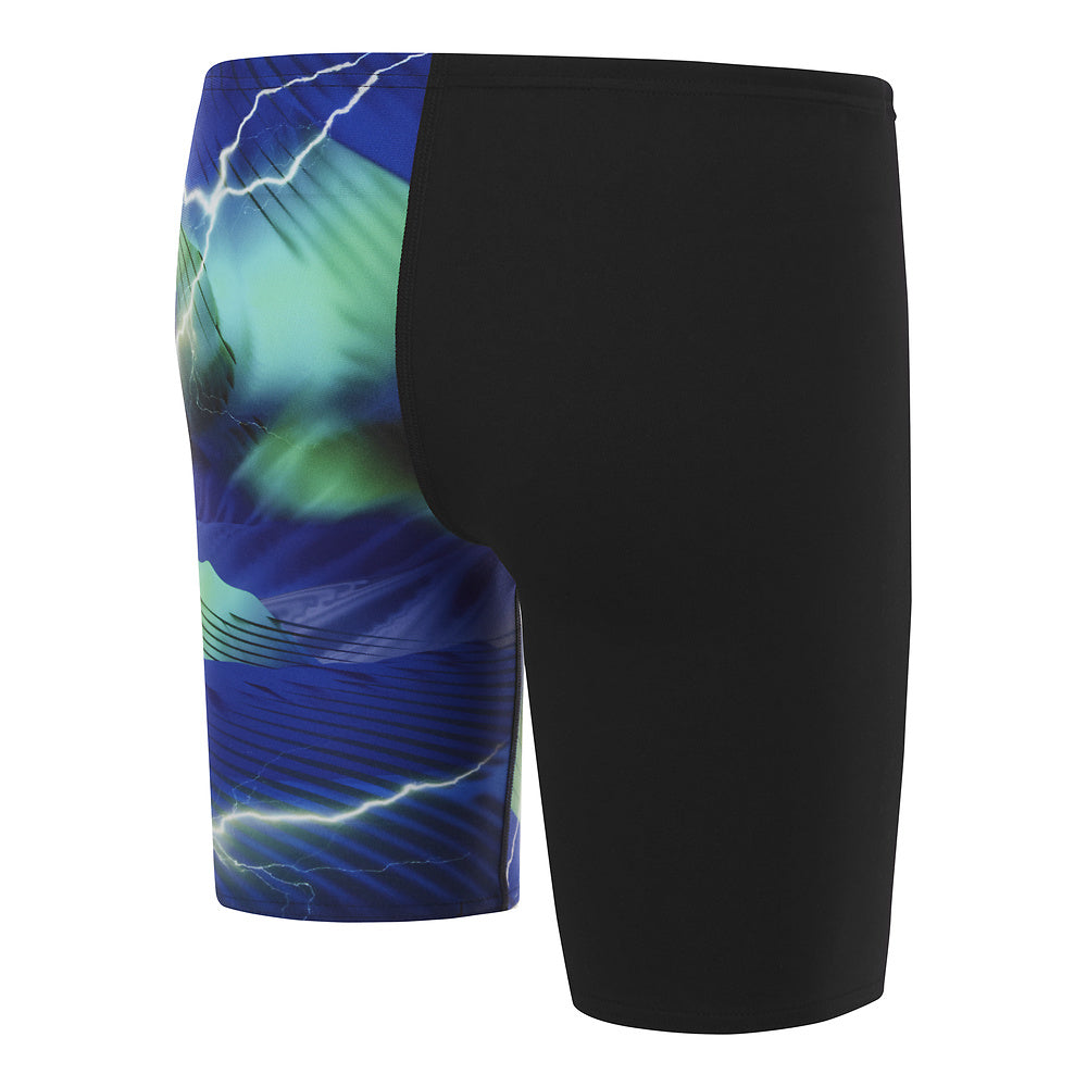 Speedo Boys Lightning V-cut Jammer - Black/Beautiful Blue/Aquarium/Fake Green