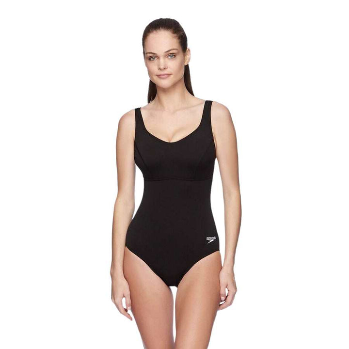 Speedo Womens Contour Clipback One Piece - Black