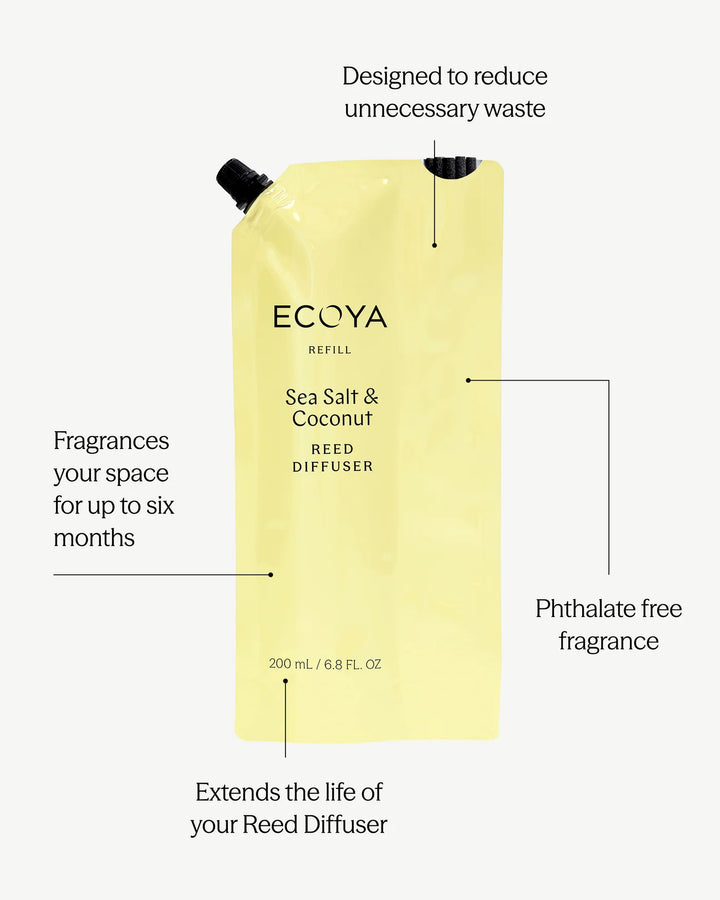 Ecoya Reed Diffuser Refill - Sea Salt &amp; Coconut