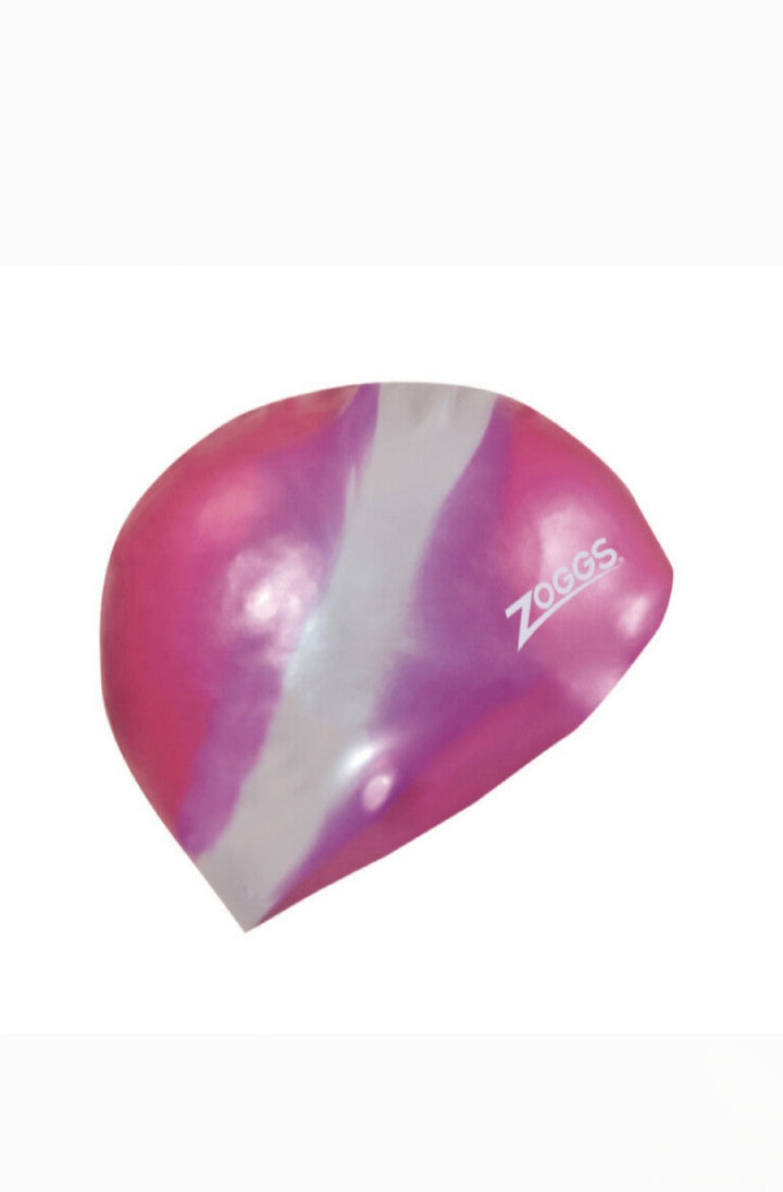 Zoggs Multi Colour Silicone Swimming Cap - Pink / Silver