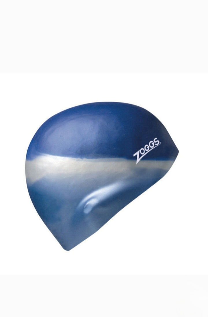 Zoggs Multi Colour Silicone Swimming Cap Blue / Silver