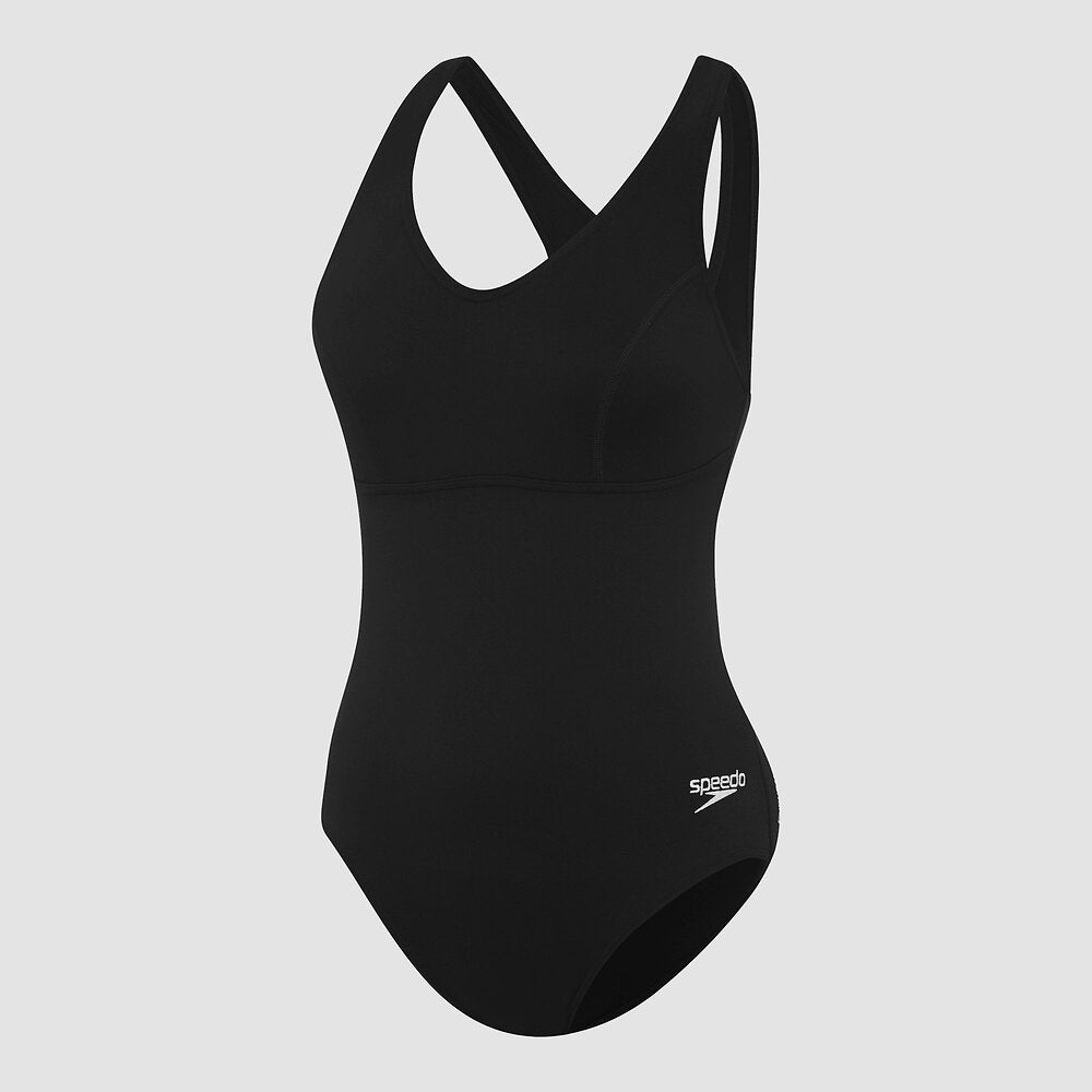 Speedo Womens Contour Clipback One Piece - Black