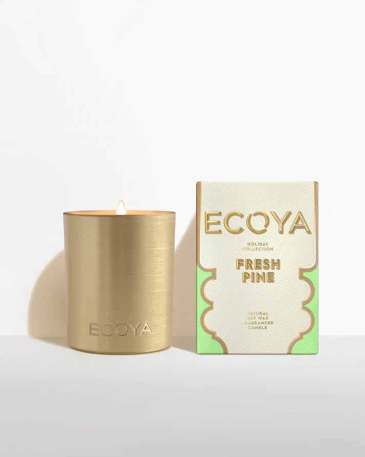 Ecoya Holiday: Fresh Pine Goldie Candle 400g