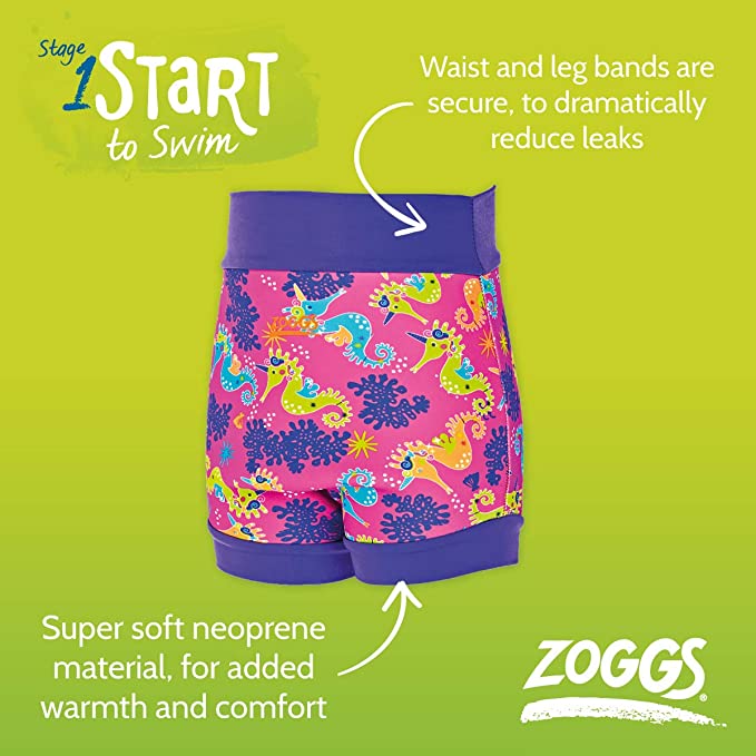 Zoggs Neoprene Swim Nappy Unicorn Sea Horse