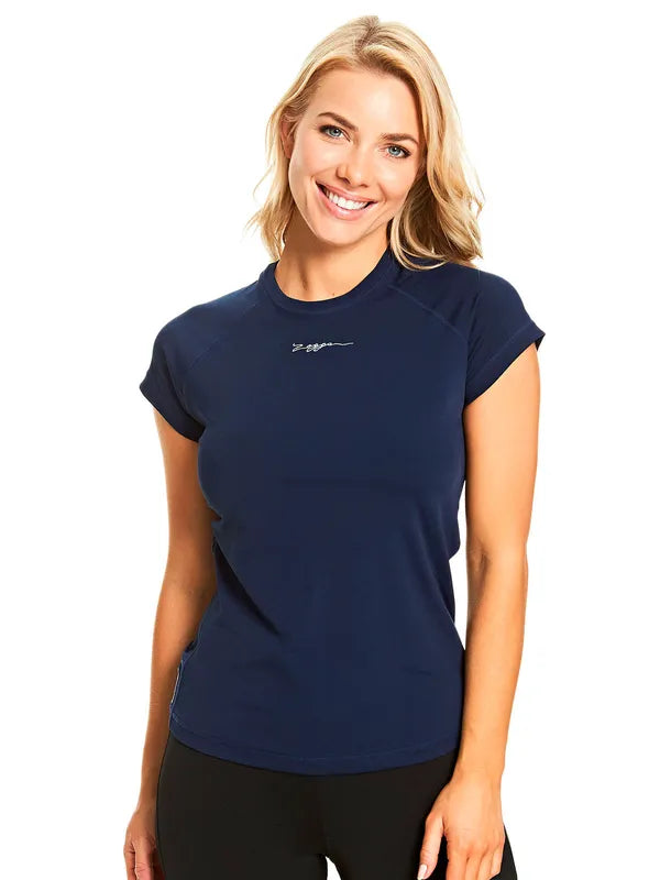 Zoggs Navy Women's Sun Top 100% Chlorine Proof